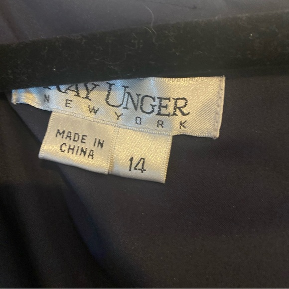 NWT Kay Unger size 14 polka dot surplice top jersey dress navy/white - Picture 4 of 5